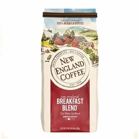 New England Coffee Coffee, Medium Roast, Breakfast Blend, 24 oz, 4PK NCF77025